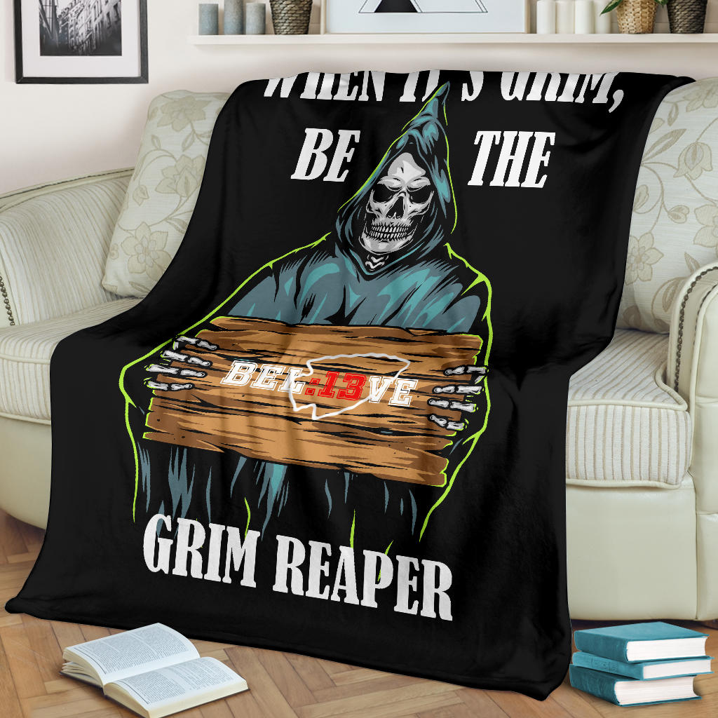 Chiefs Grim Reaper 13 Seconds Premium Blanket