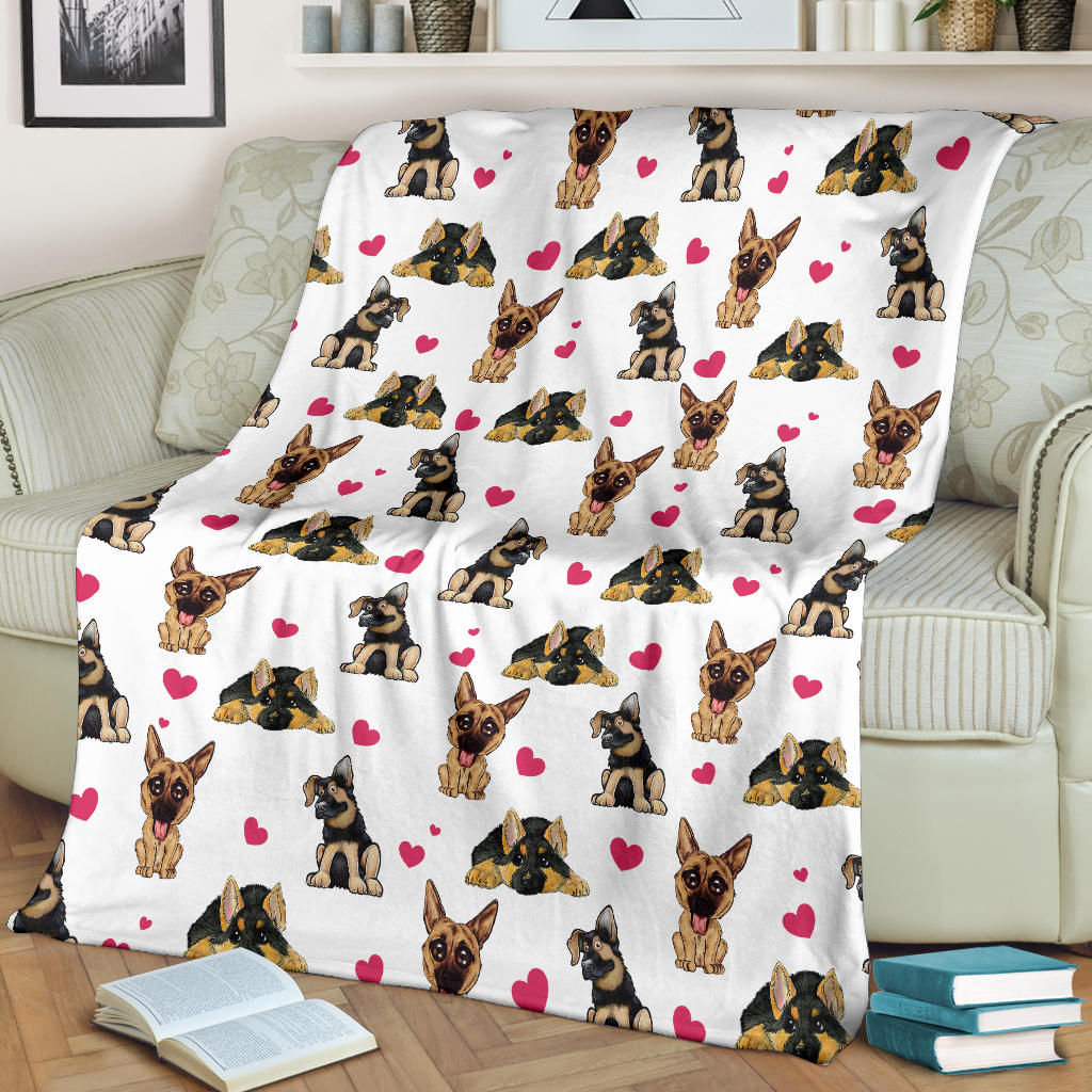 German Shepherd Heart Blanket