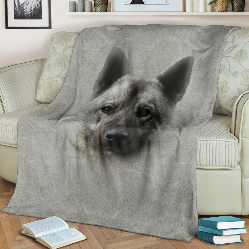 Norwegian Elkhound Face Hair Blanket