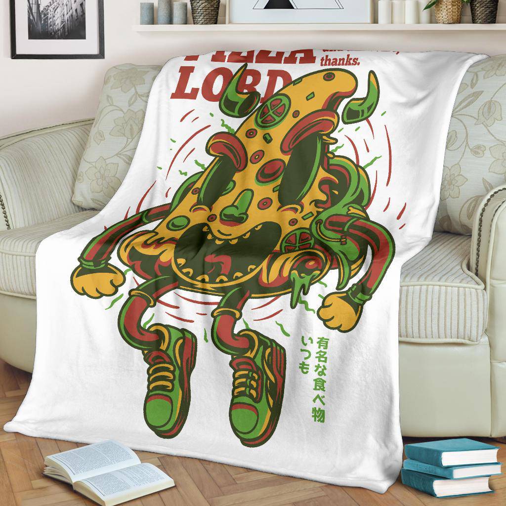 Premium Blanket Pizza Lord Cartoon Awesome Character - Top Content | POD Collection | Free Shipping