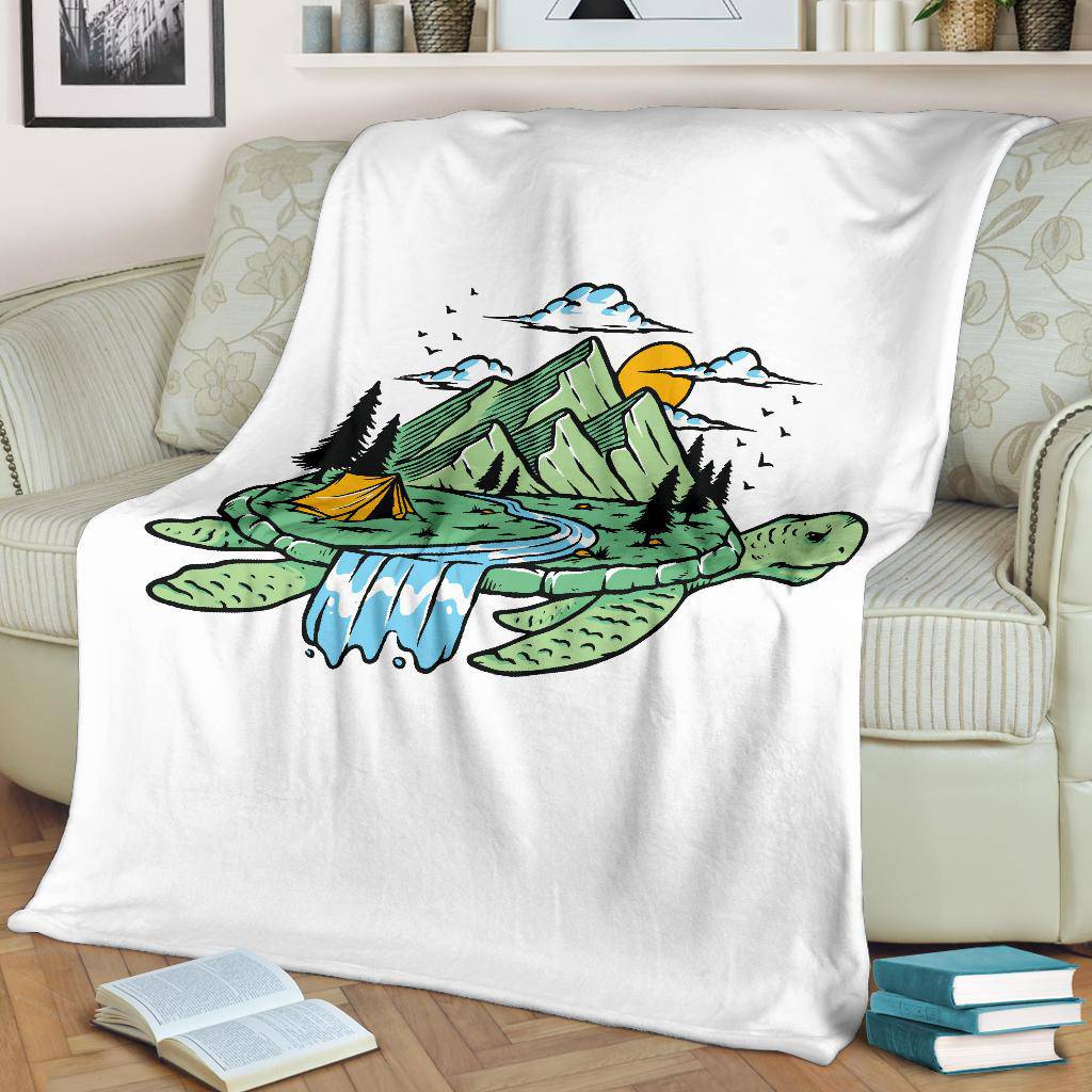 Cool Nature Inside Turtle Illustration Premium Blanket - Top Content | POD Collection | Free Shipping