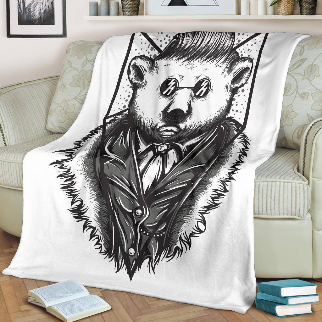 Mr Polar Bear Cartoon Art Premium Blanket - Top Content | POD Collection | Free Shipping