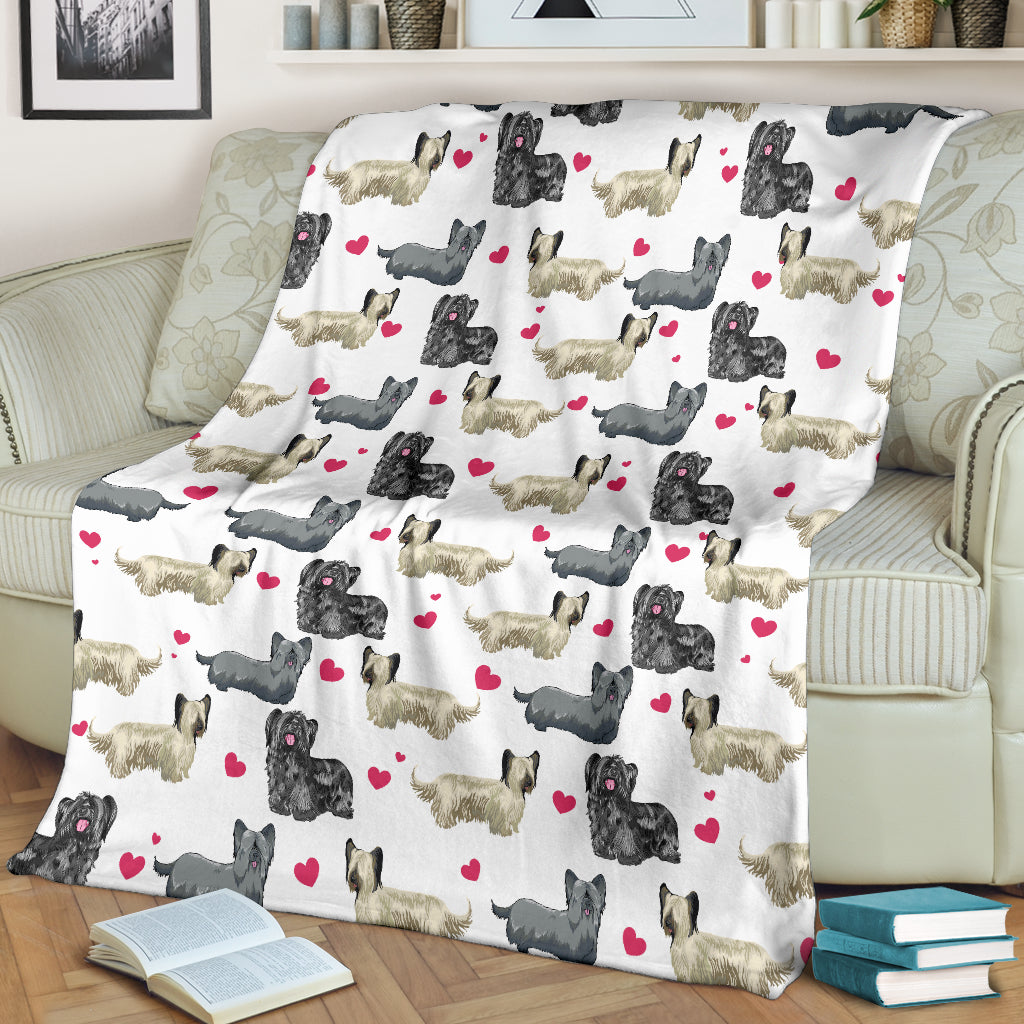 Skye Terrier Heart Blanket