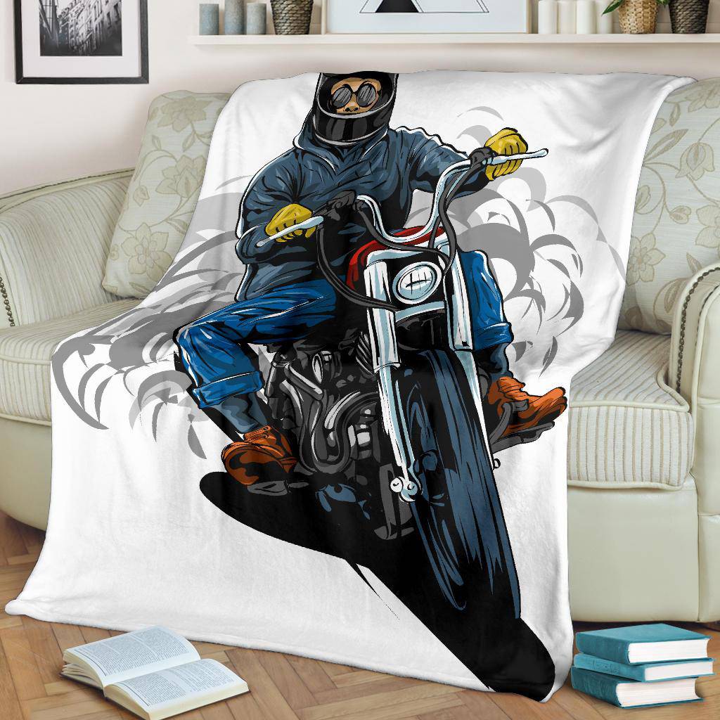 Vintage Classic Chopper Riding Premium Blanket - Top Content | POD Collection | Free Shipping