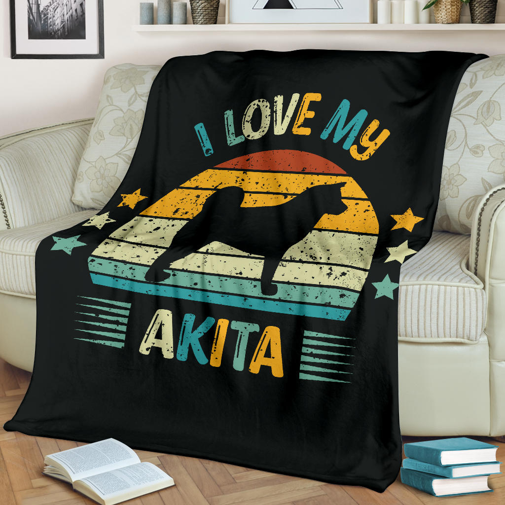 Akita Blanket, Akita Retro Blanket, Akita Throw Blanket, Akita Gifts