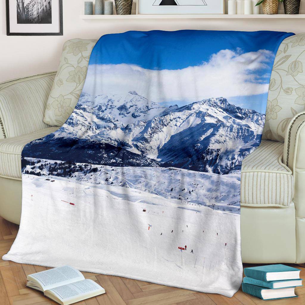 Nature Mountain Winter Snow Premium Blanket - Top Content | POD Collection | Free Shipping