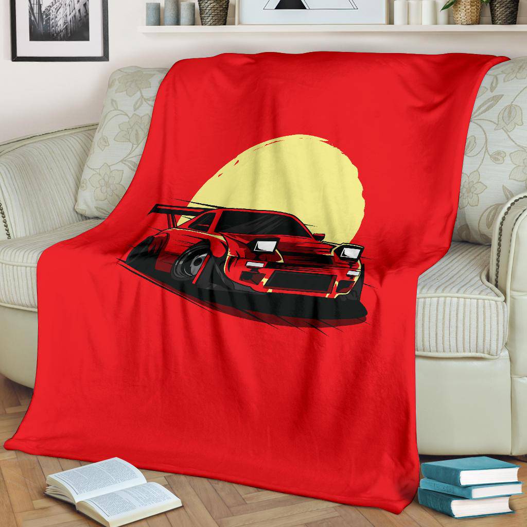 Moon Red Speed Car Premium Blanket - Top Content | POD Collection | Free Shipping