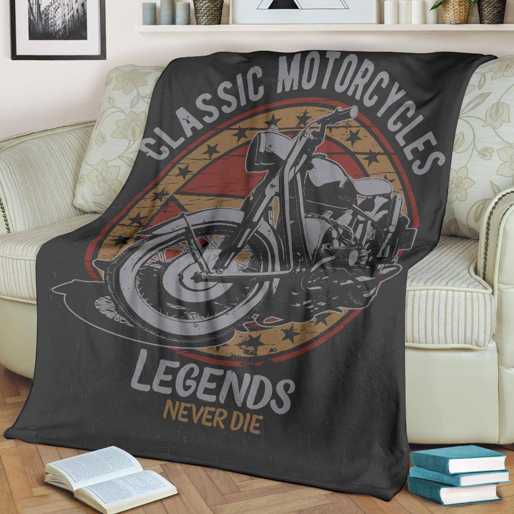 Motorcycle Retro Style Vintage Premium Blanket - Top Content | POD Collection | Free Shipping