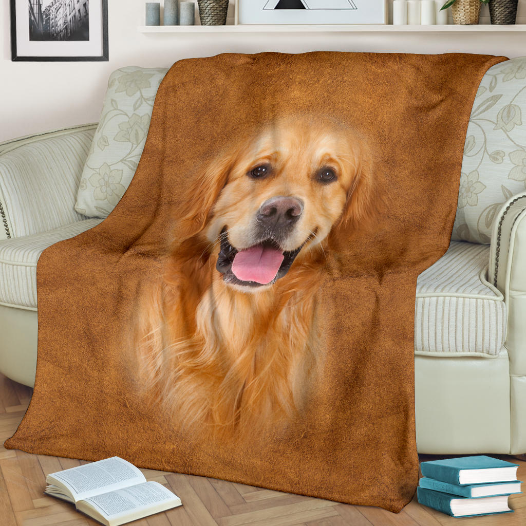 Golden Retriever Face Hair Blanket