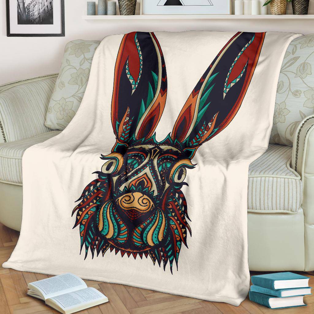 Zentangle Bunny Illustration Premium Blanket - Top Content | POD Collection | Free Shipping