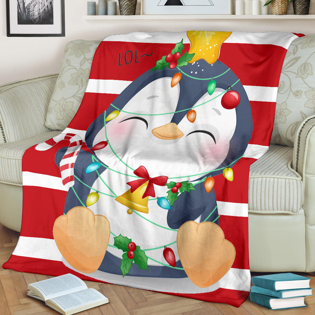 cute doodle penguin merry christmas blanket - Top Content | POD Collection | Free Shipping