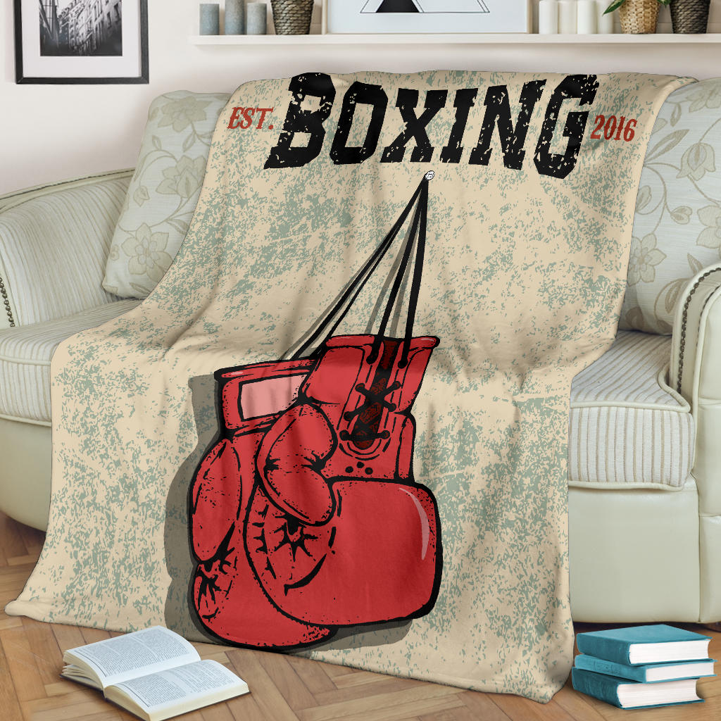 fight club boxing gloves retro style blanket - Top Content | POD Collection | Free Shipping