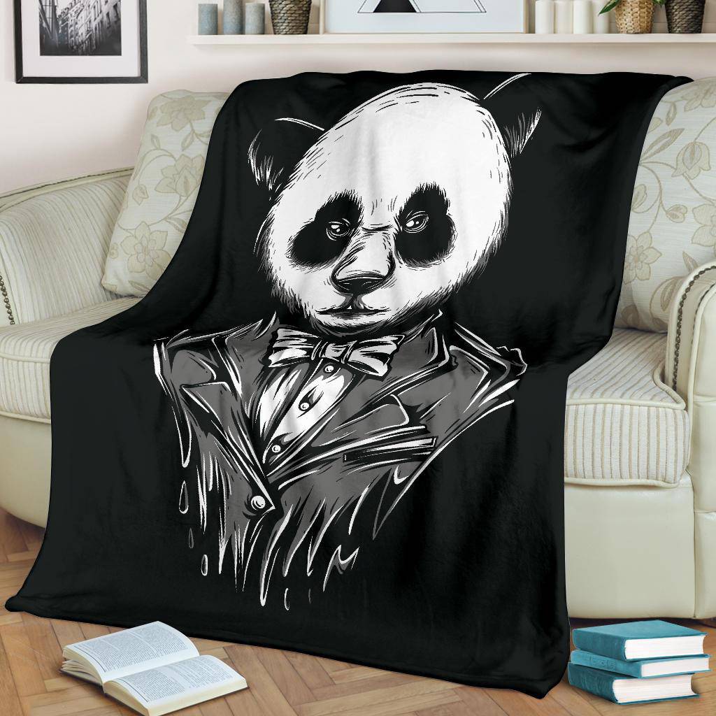 White Black Panda Cartoon Premium Blanket - Top Content | POD Collection | Free Shipping