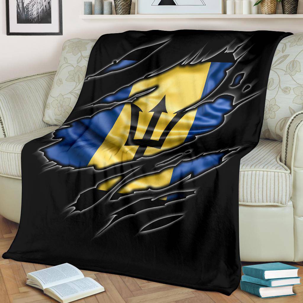 Barbados Flag Premium Blanket - Top Content | POD Collection | Free Shipping