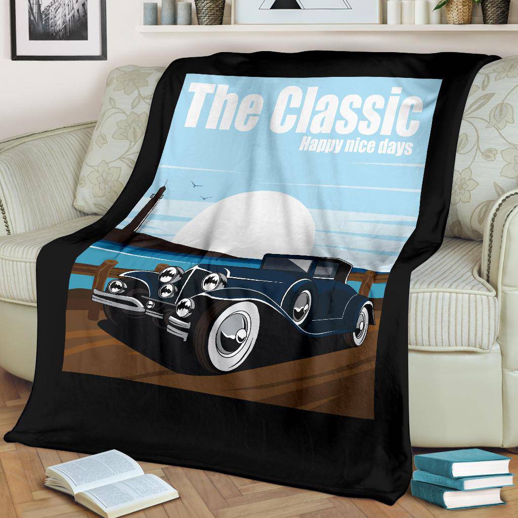 OldSkool Classic Car Cartoon Premium Blanket - Top Content | POD Collection | Free Shipping