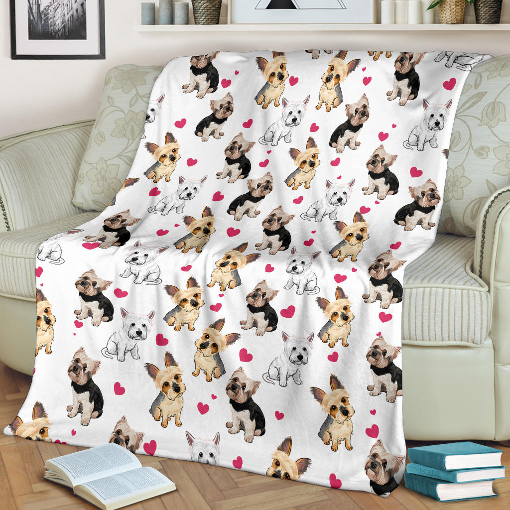 Yorkshire Terrier Heart Blanket