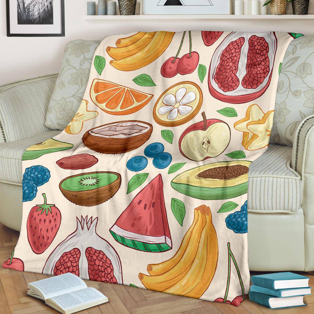 Hand Drawn Fruit Pattern Premium Blanket - Top Content | POD Collection | Free Shipping