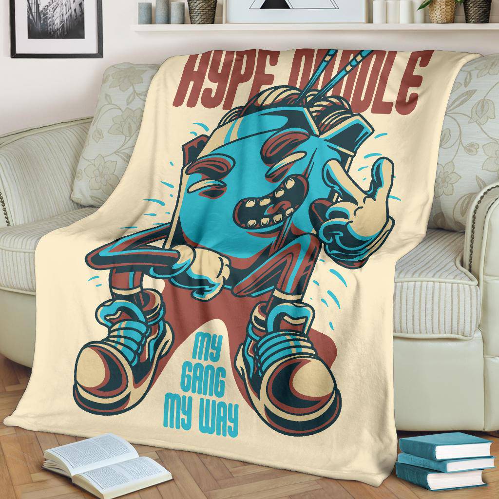 Premium Blanket Cartoon Hype Noodle Figure Japanese Art - Top Content | POD Collection | Free Shipping