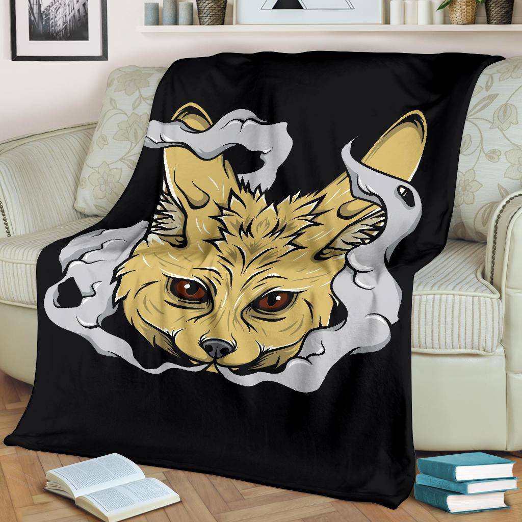 Smoking Fox Head Premium Blanket - Top Content | POD Collection | Free Shipping