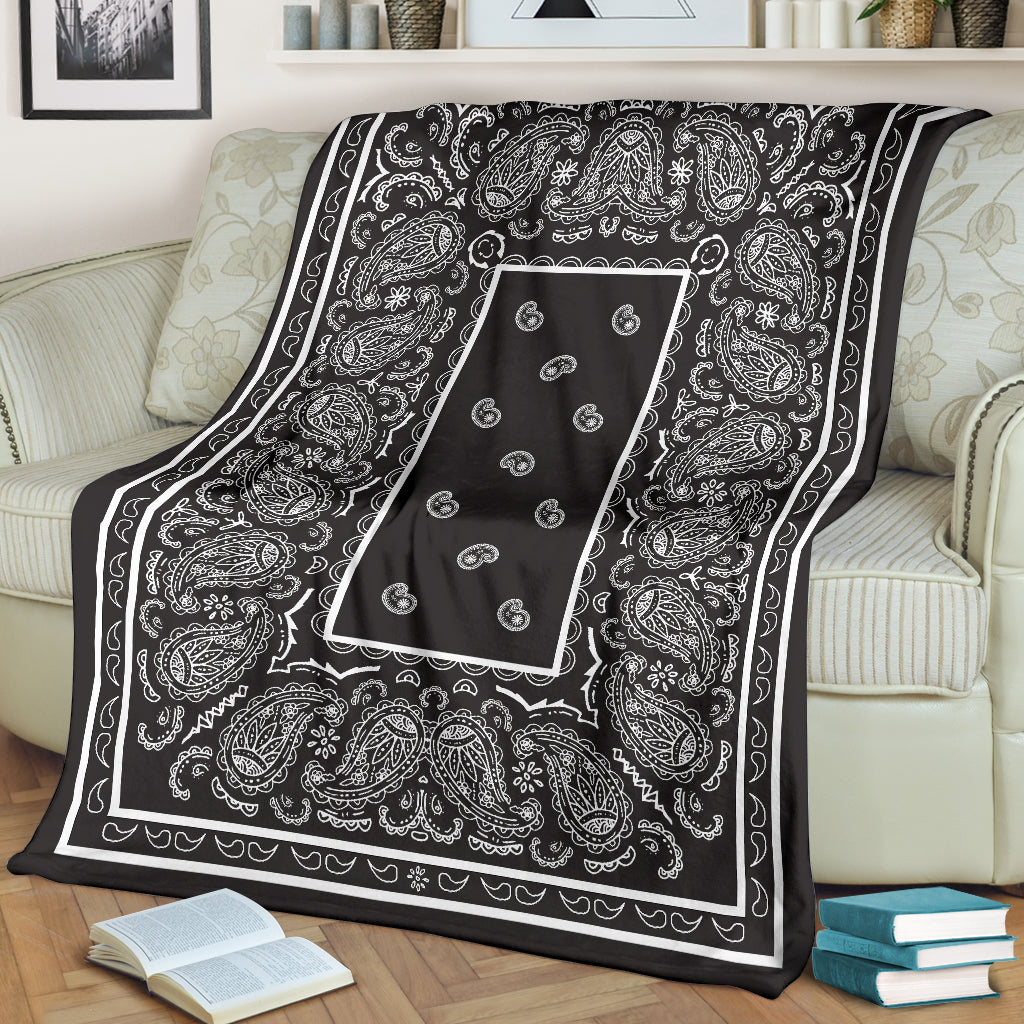 Ultra Plush Smokey Gray Bandana Blanket