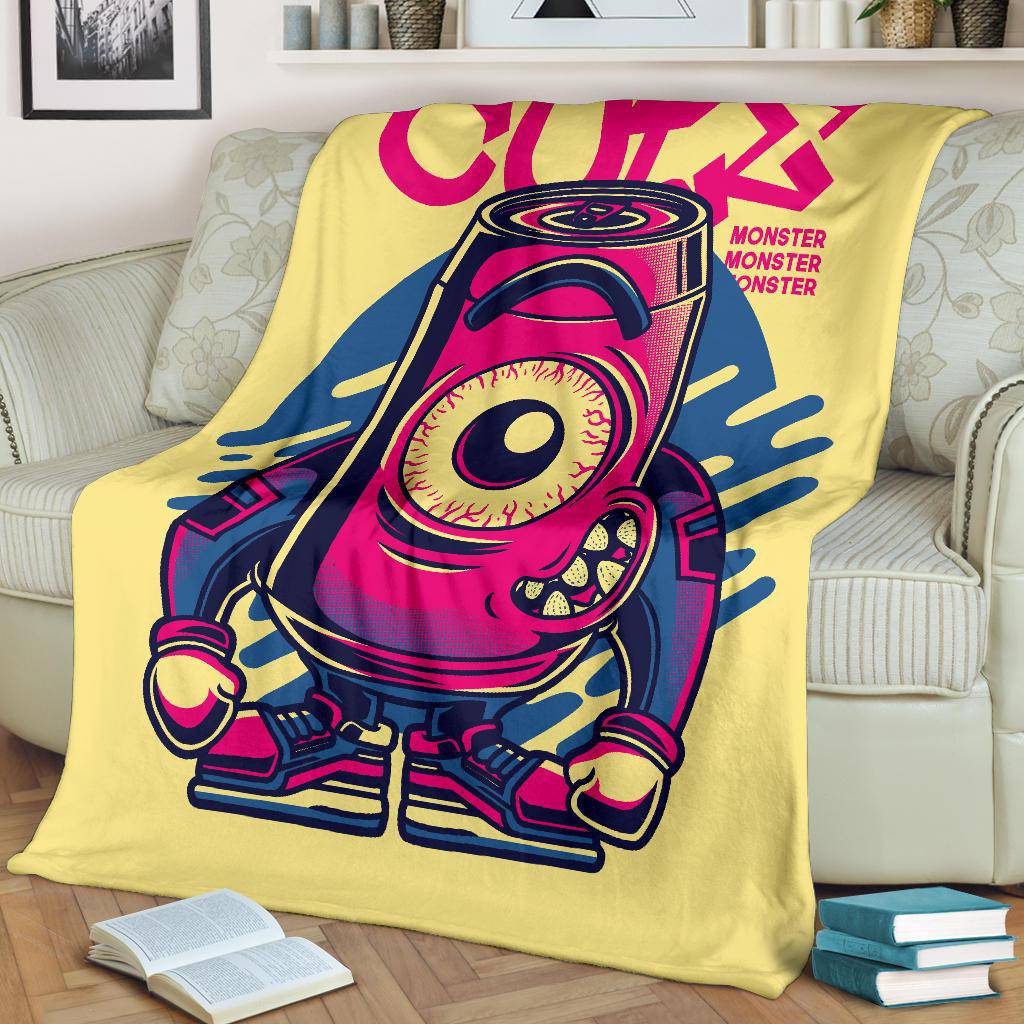 Cool Monster Drink Cartoon Premium Blanket - Top Content | POD Collection | Free Shipping