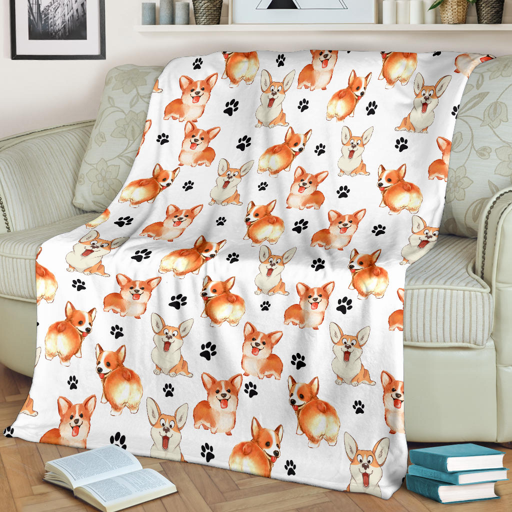 Welsh Corgi Paw Blanket