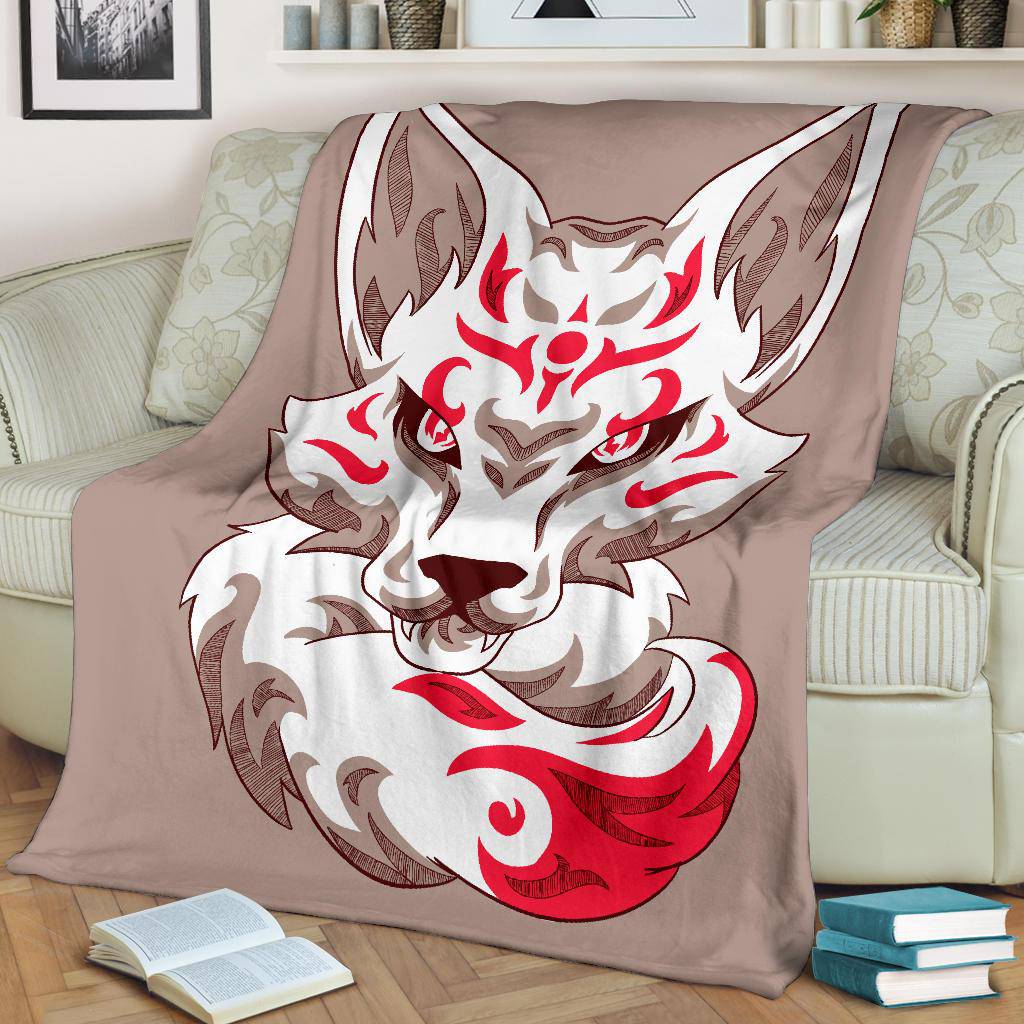 Kitsune Japanese Art Fox Premium Blanket - Top Content | POD Collection | Free Shipping