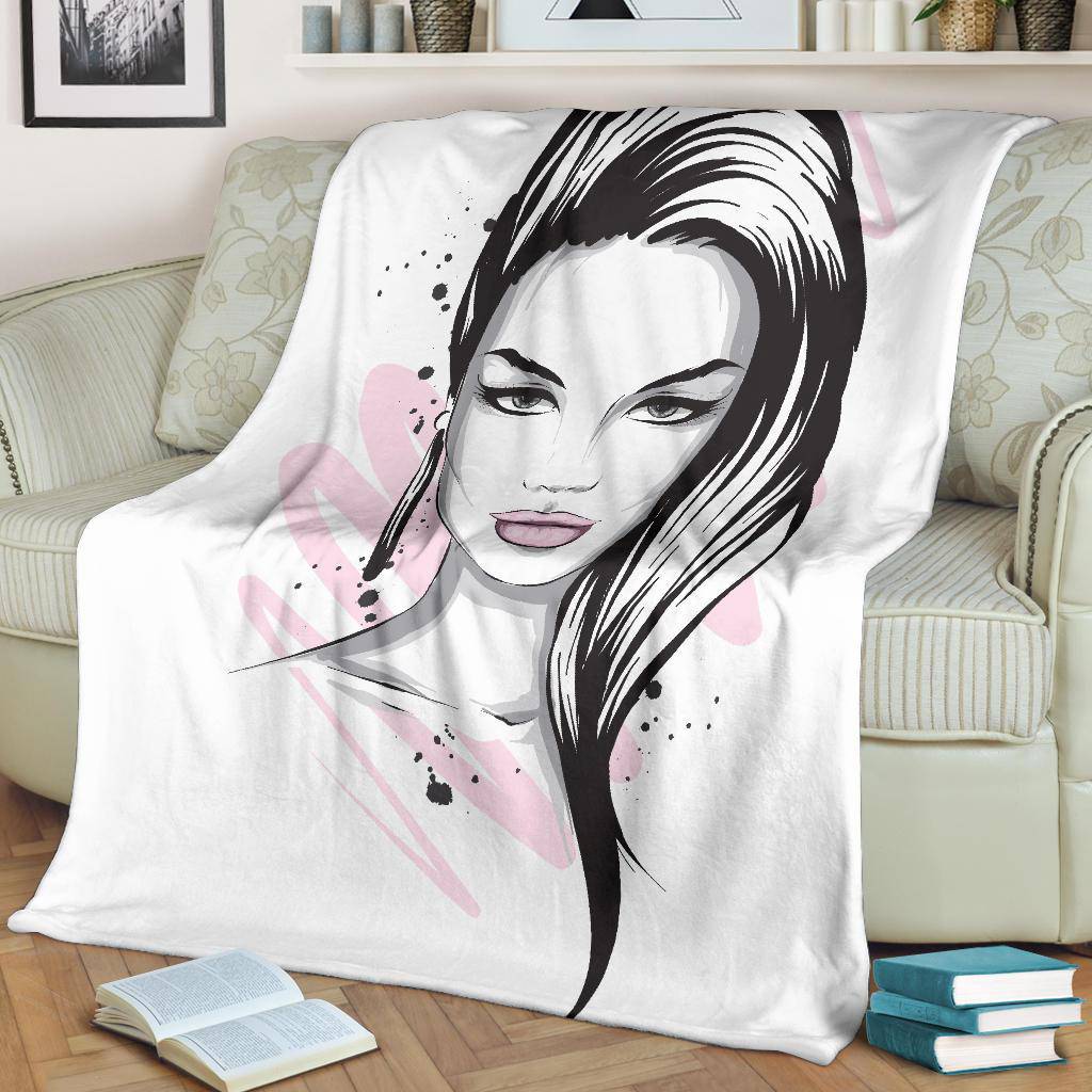 Beautiful Stylish Cartoon Girl Premium Blanket - Top Content | POD Collection | Free Shipping