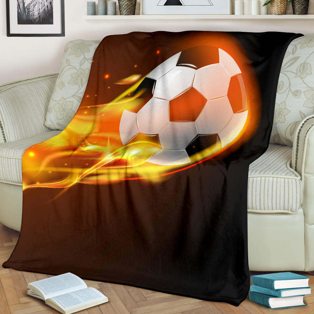 soccer ball flying fire blanket - Top Content | POD Collection | Free Shipping