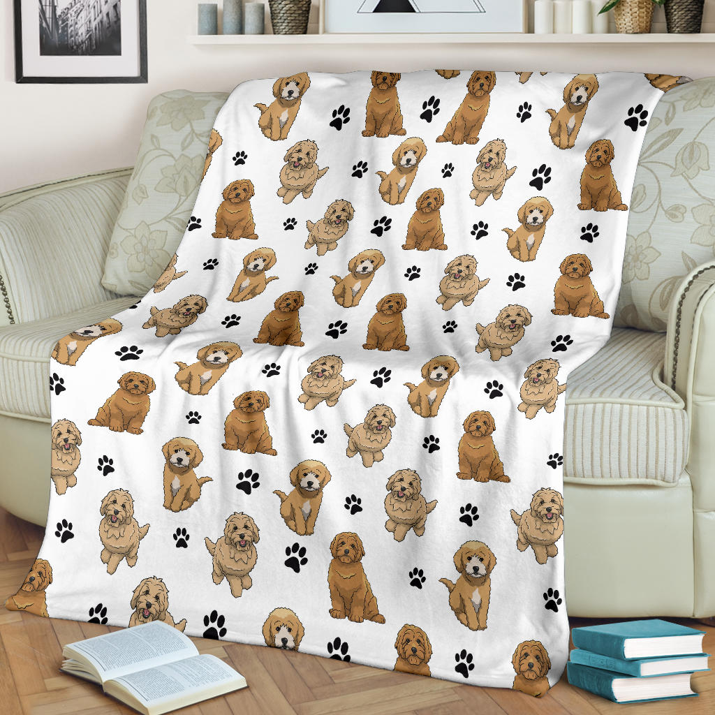 Goldendoodle Paw Blanket