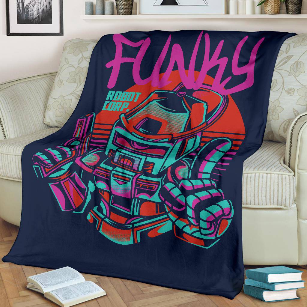 Funky Robot Japanese Art Figure Cartoon Premium Blanket - Top Content | POD Collection | Free Shipping