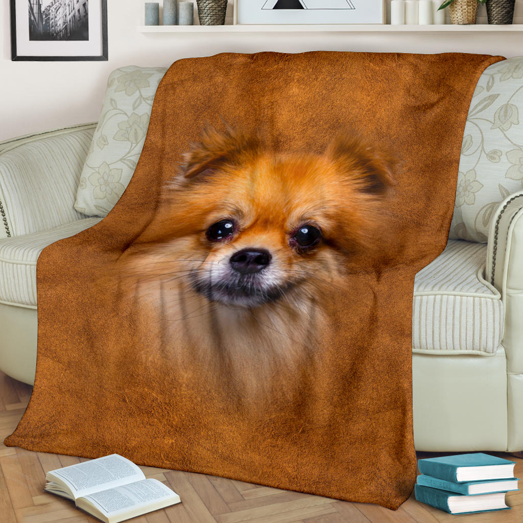 Pomeranian Face Hair Blanket