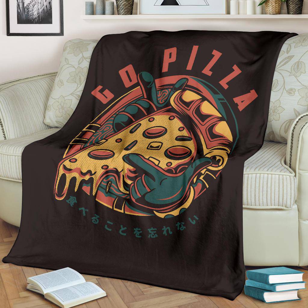 Go Pizza Figure Japanese Art Cartoon Premium Blanket - Top Content | POD Collection | Free Shipping