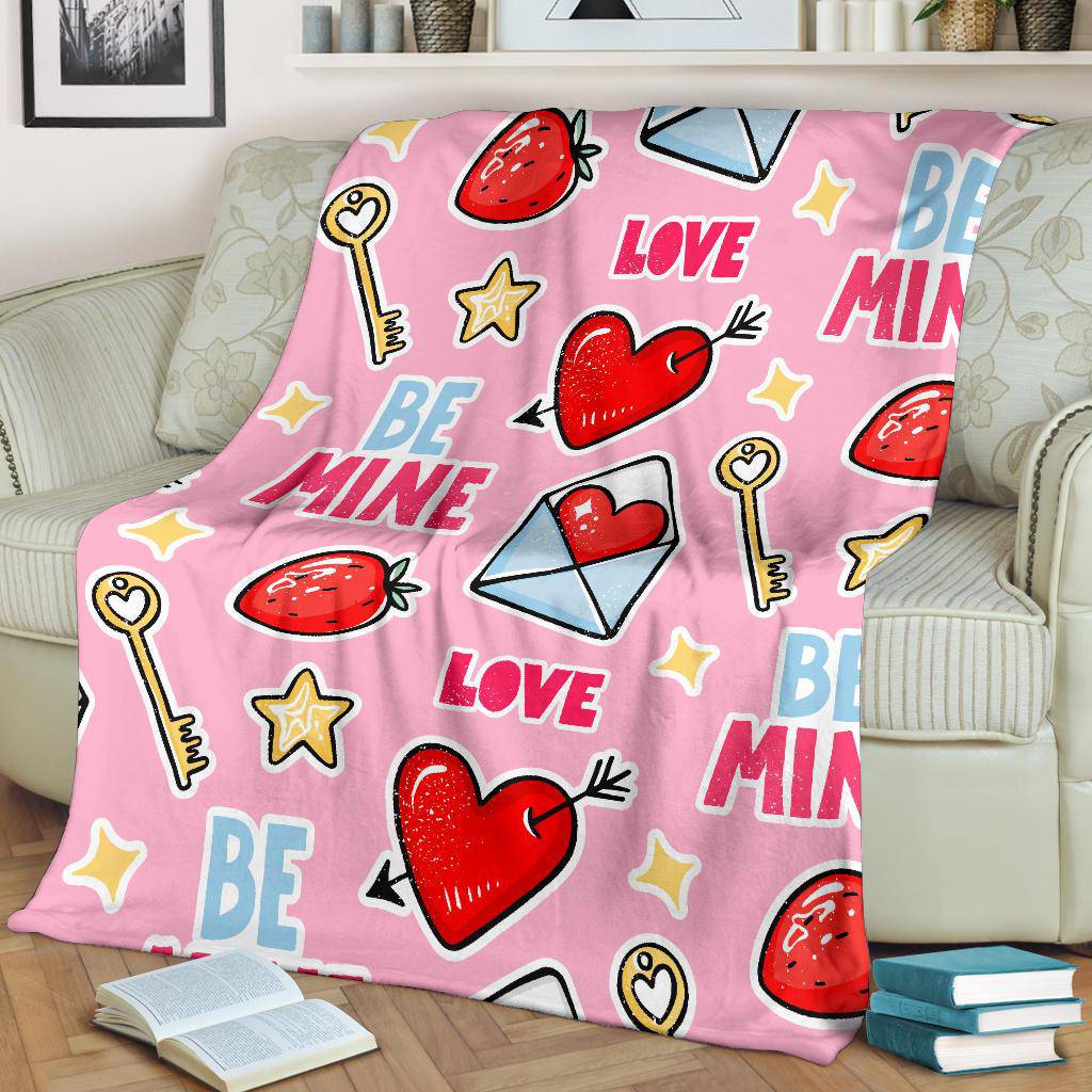 Valentine's Day Seamless Pattern, Be My Love Premium Blanket - Top Content | POD Collection | Free Shipping