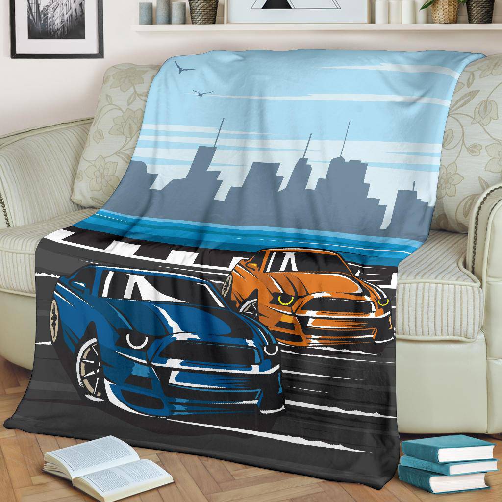 Street Car Racer Cartoon Premium Blanket - Top Content | POD Collection | Free Shipping