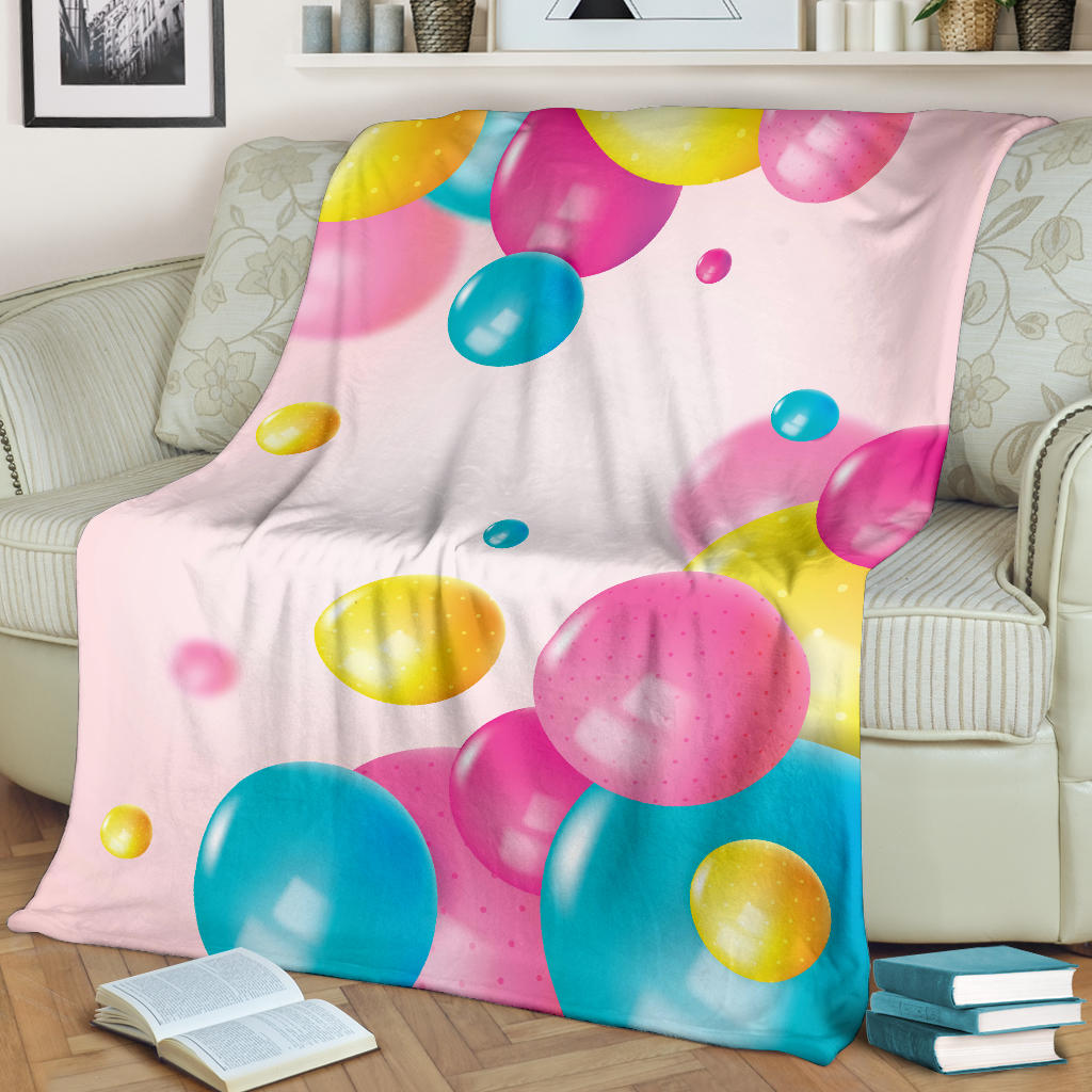 colorful Glossy Balls Background Blanket