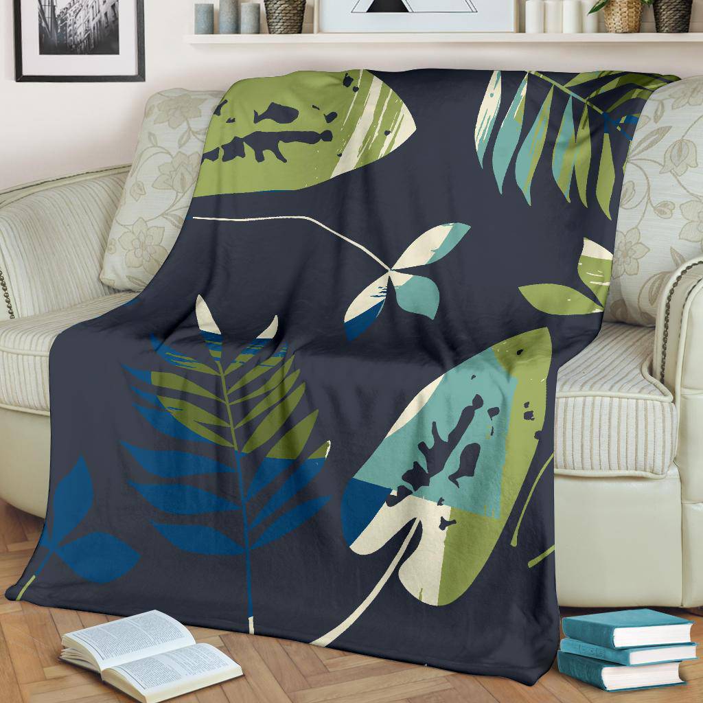 Leaves Nature Green Hand Drawn Premium Blanket - Top Content | POD Collection | Free Shipping