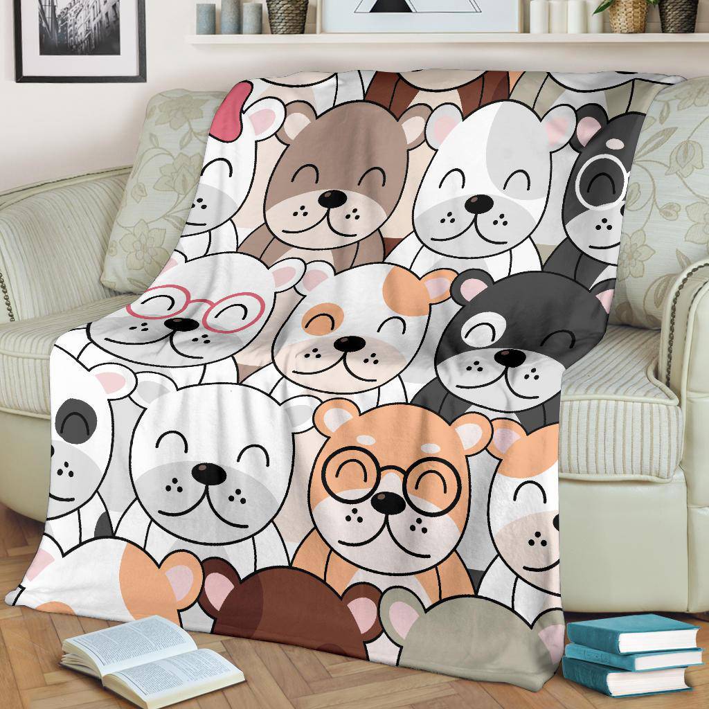 Cute Dogs Cartoon Pattern Premium Blanket - Top Content | POD Collection | Free Shipping