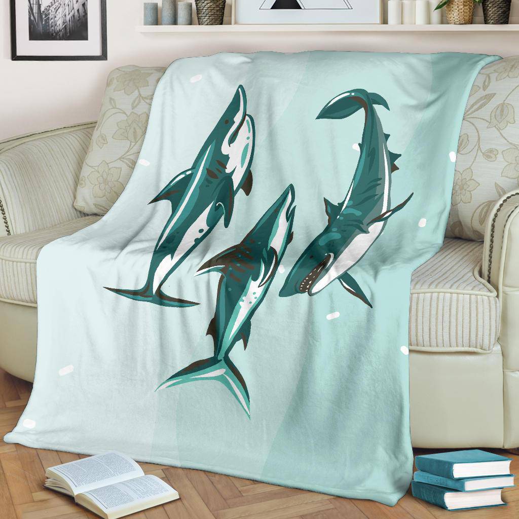 Sharks in the Sea Premium Blanket - Top Content | POD Collection | Free Shipping