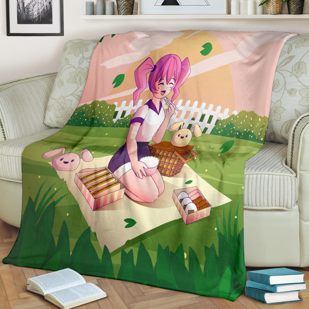 Anime Happy Girl Blanket