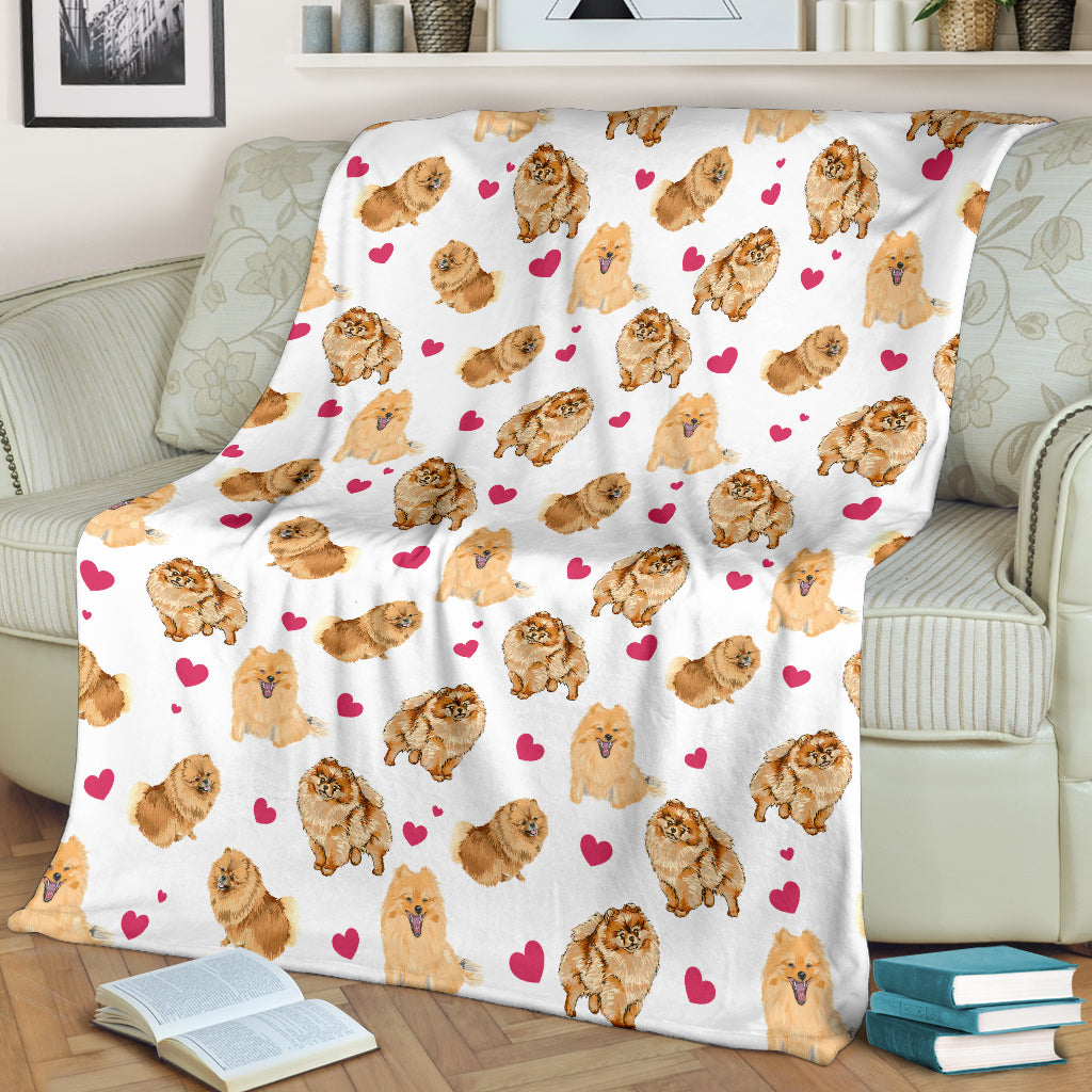 German Spitz Heart Blanket