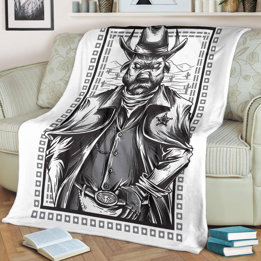 Western Ranger Cowboy Art Cartoon Premium Blanket - Top Content | POD Collection | Free Shipping