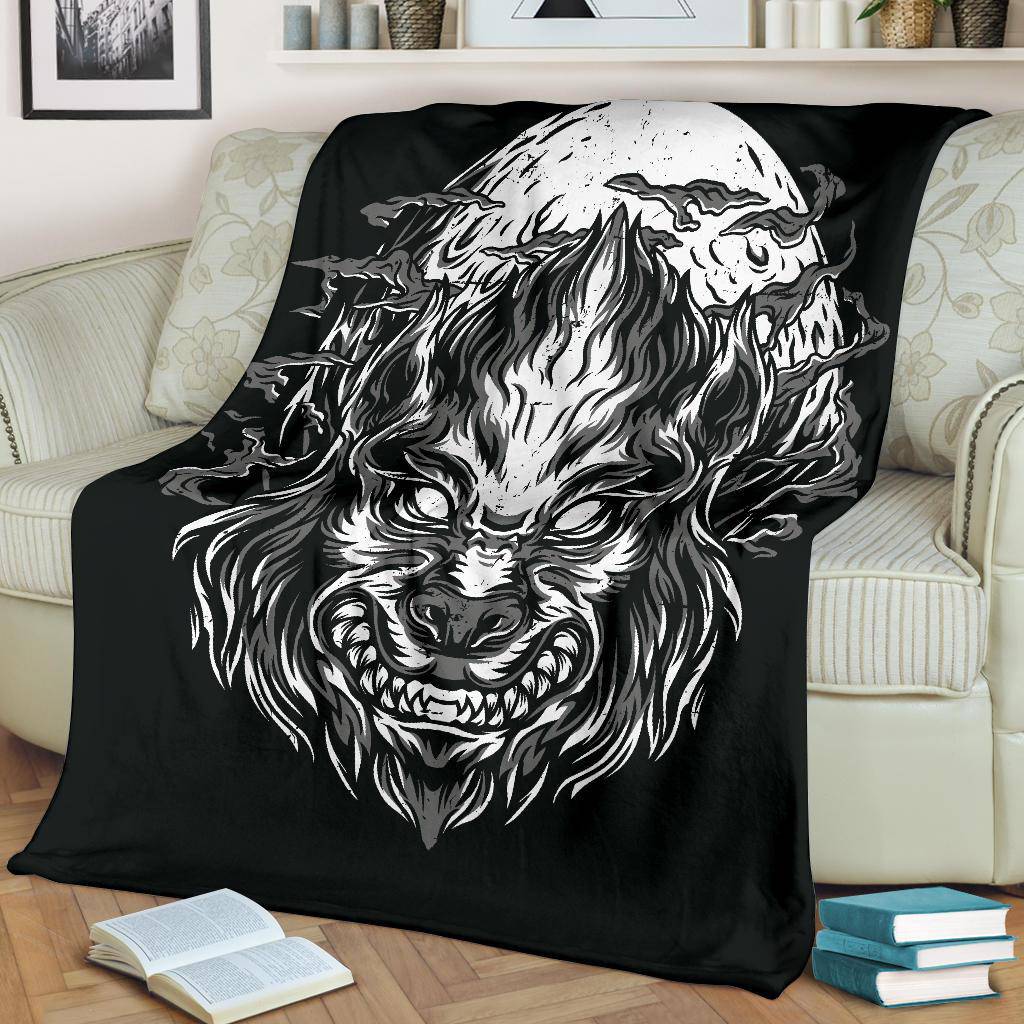 Premium Blanket Full Moon Great Ape Cool Cartoon - Top Content | POD Collection | Free Shipping