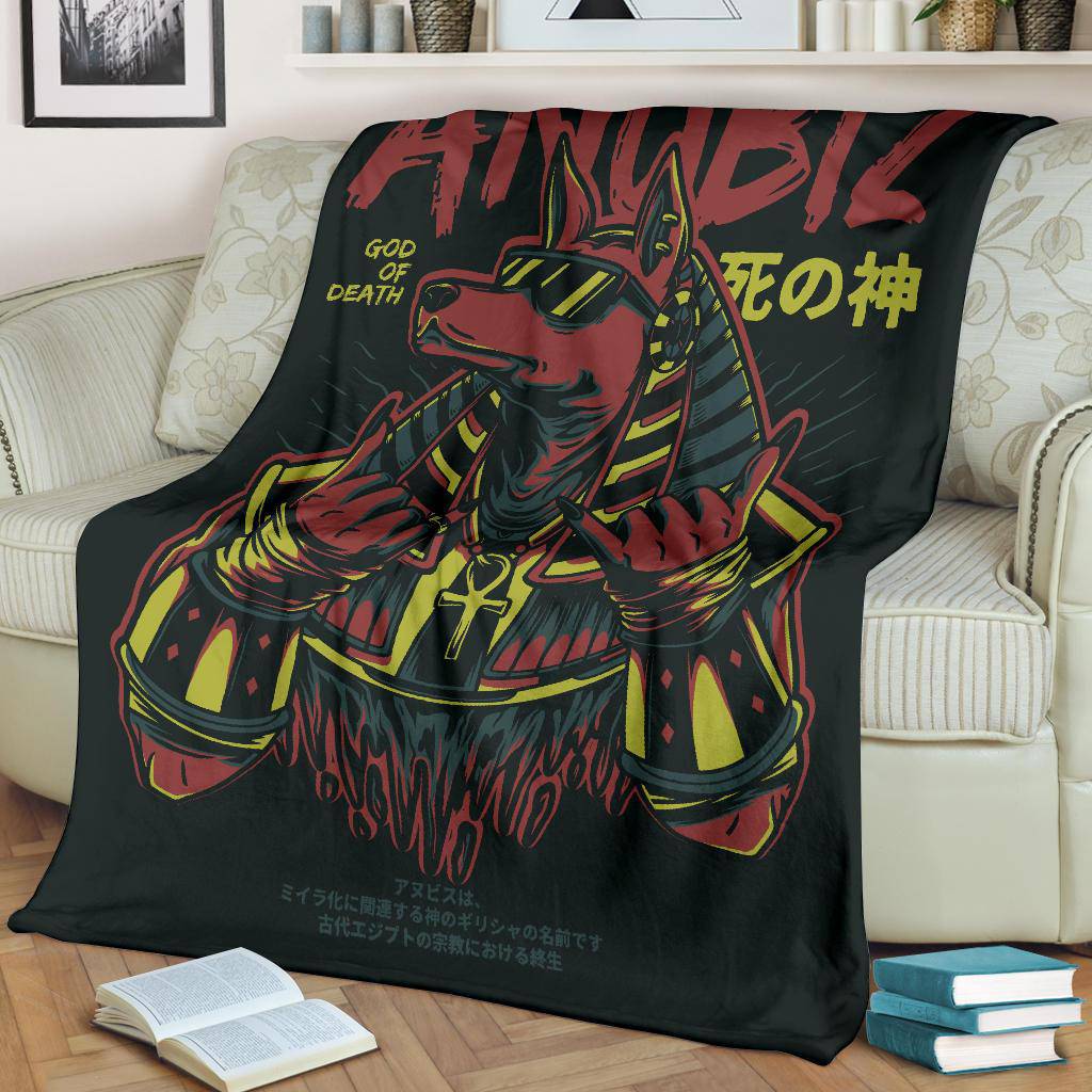 Anubiz God Of Death Japanese Art Premium Blanket - Top Content | POD Collection | Free Shipping