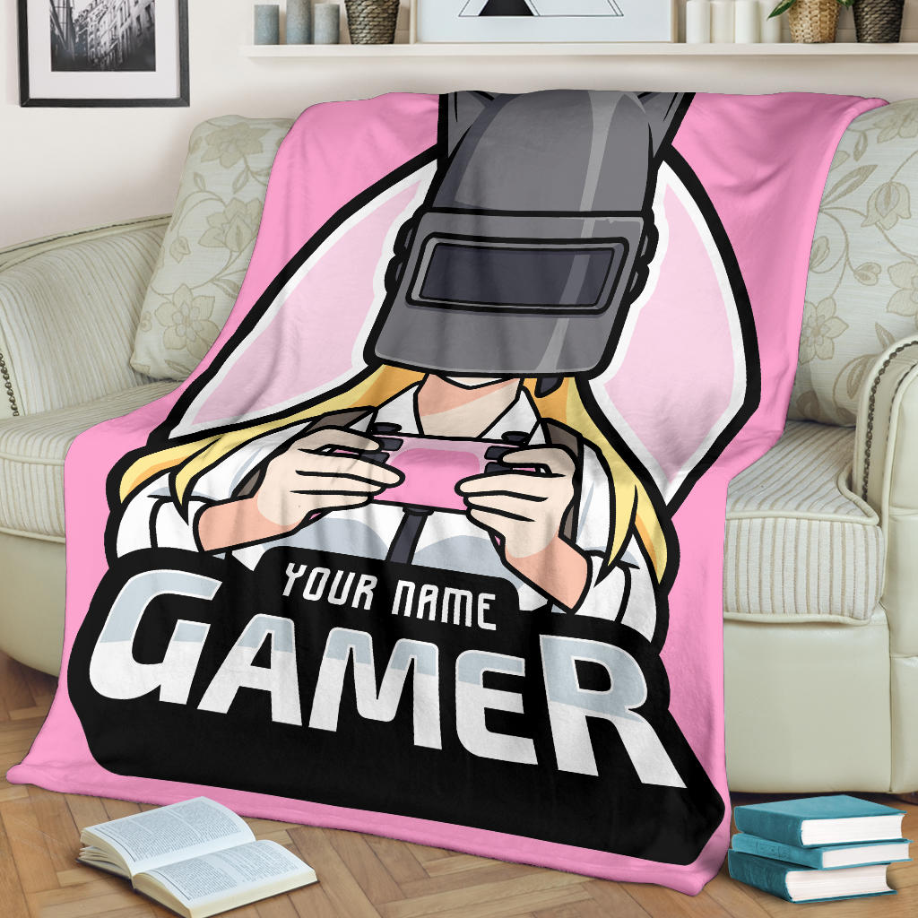 Gamer Girl Cat Blanket