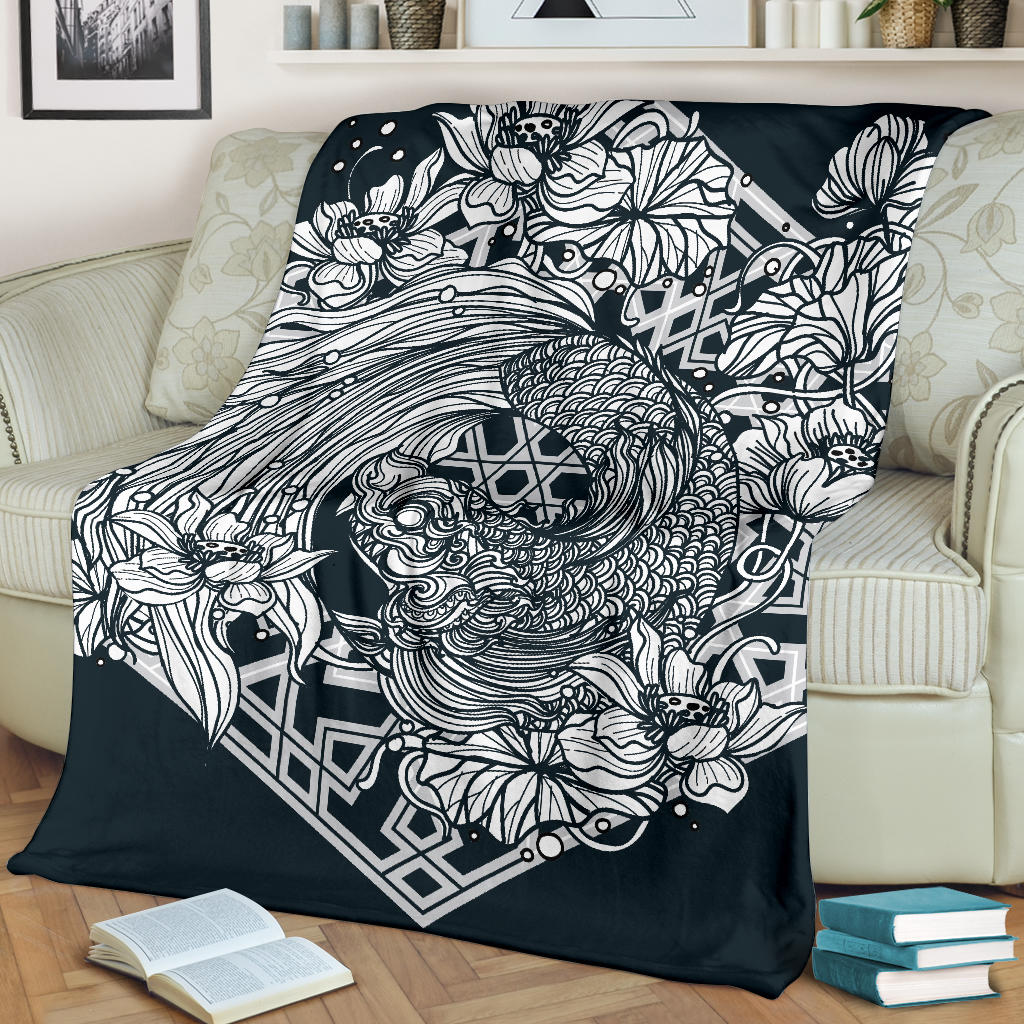 tattoo art thai in pond with lotus flowers blanket - Top Content | POD Collection | Free Shipping