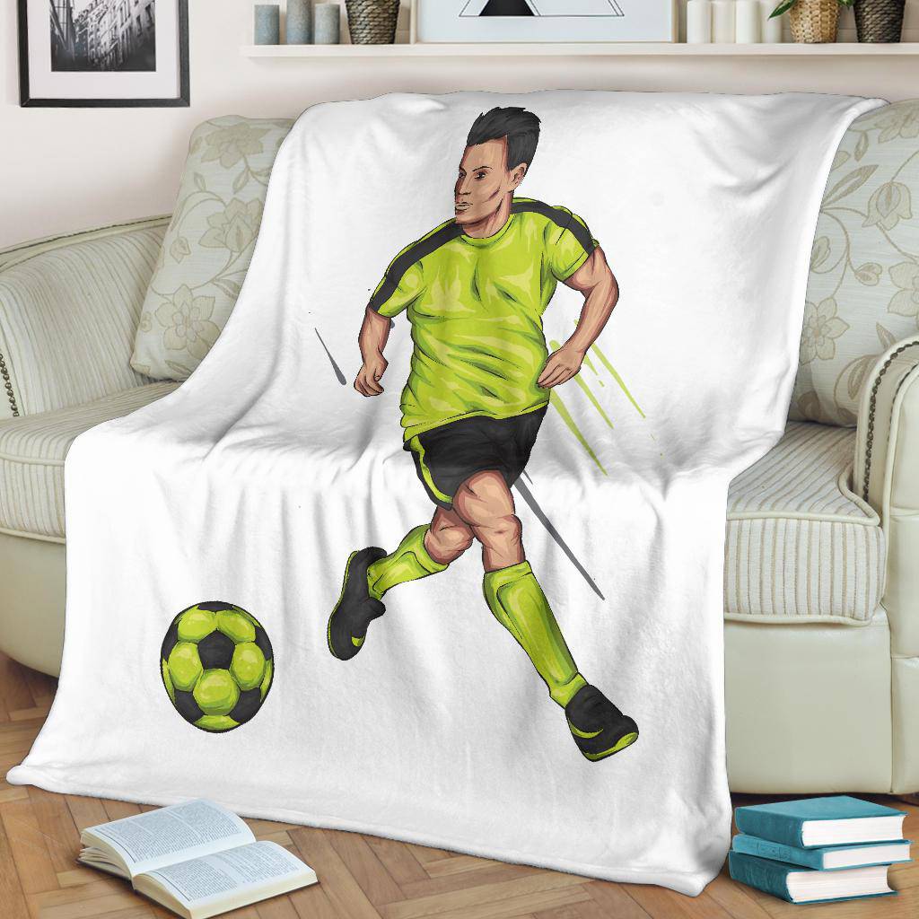 Football Player Cartoon Illustration Premium Blanket - Top Content | POD Collection | Free Shipping