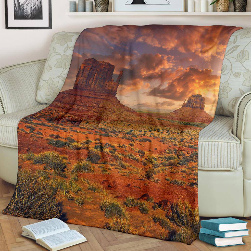 Monument Valley Blue Sky USA Nature Travel Premium Blanket - Top Content | POD Collection | Free Shipping