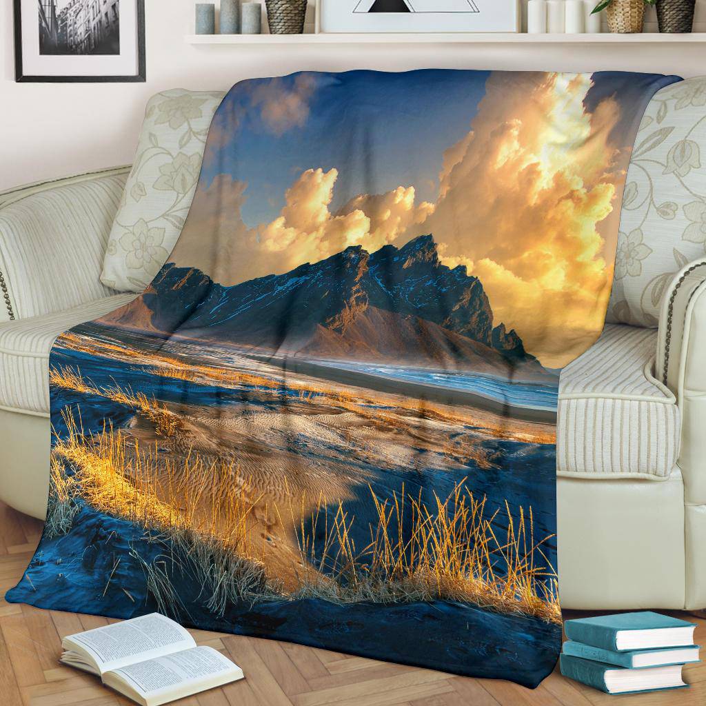 Vestrahorn Mountains Iceland Premium Blanket - Top Content | POD Collection | Free Shipping