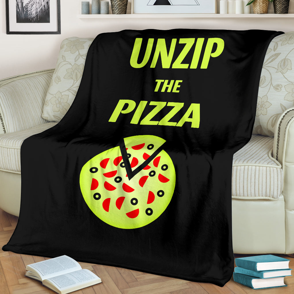 Pizza Fleece Blanket - Unzip The Pizza